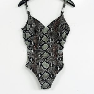 NWT Silver by Gottex Snake One Piece Swimsuit 10/8